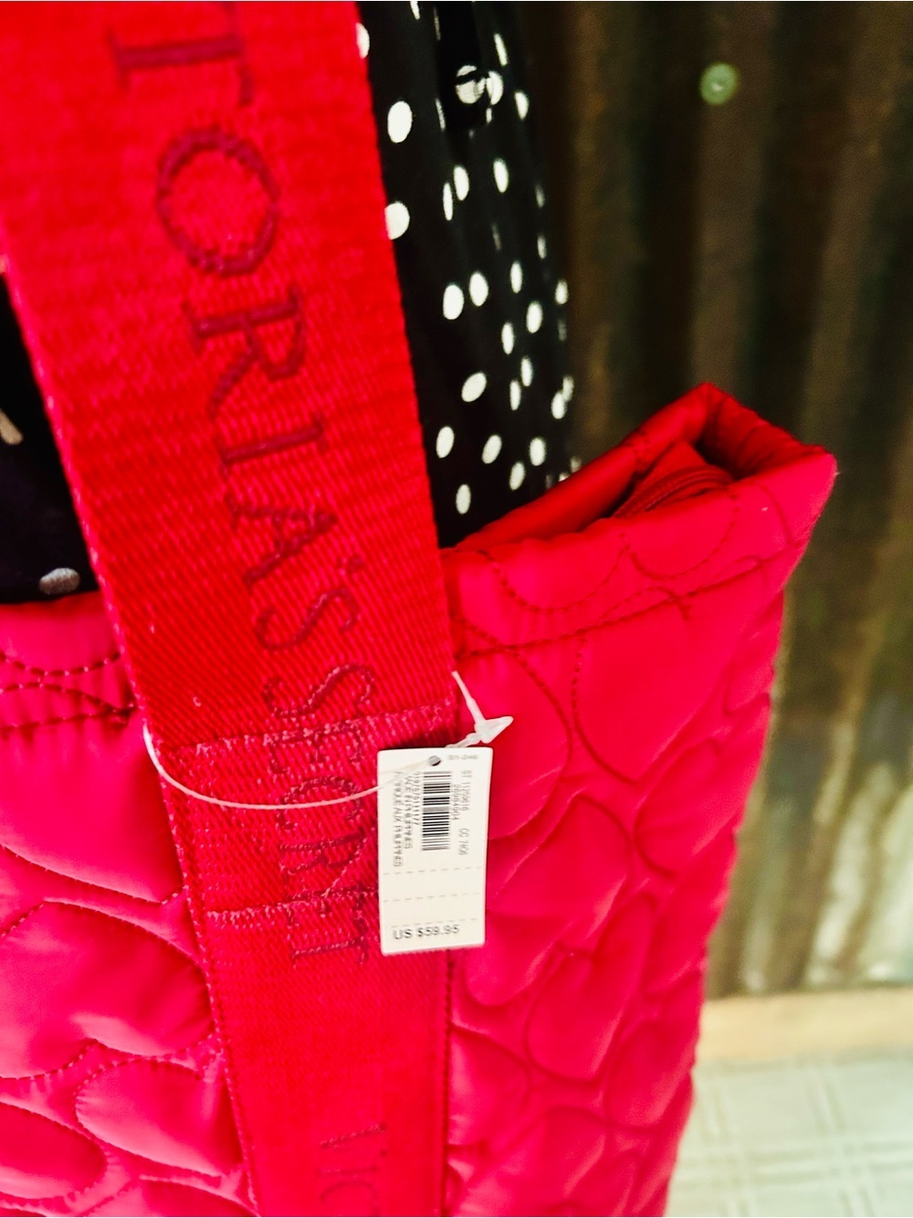 NWT-Victoria's Secret Quilted Heart Tote Bag - Picture 3 of 6